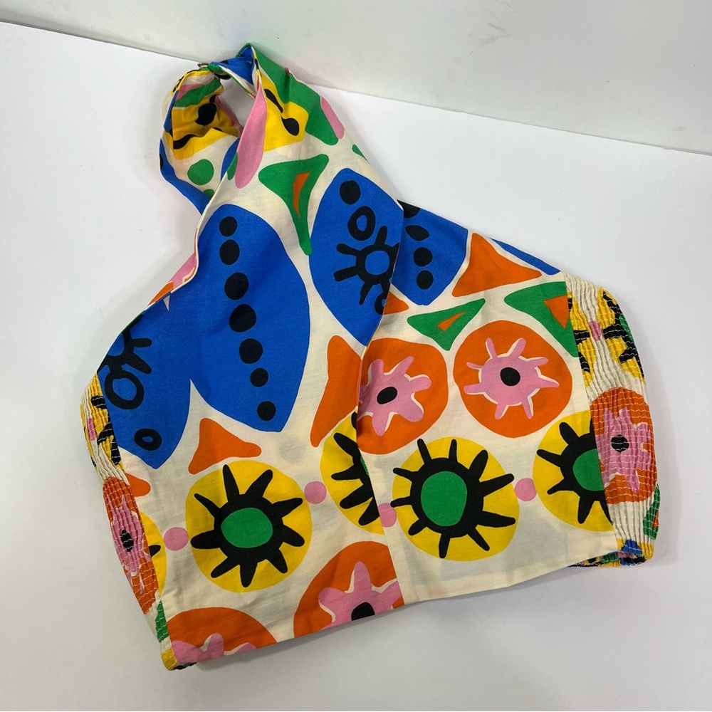 NWT Zara Colorful Halter Crop Top - Picture 4 of 7